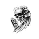 Pegatina Cráneo Rezar con ala 8 x 6 cm Sticker Angel Skull Decal