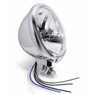 5¾" Faro Cromo H4 Bates Estilo Transparente p. Harley Suzuki Universal ECE