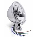 5¾" Scheinwerfer Chrom H4 Klarglas Bates-Style für Harley Suzuki Universal
