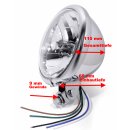 5¾" Scheinwerfer Chrom H4 Klarglas...