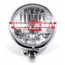 5¾" Faro Cromo H4 Bates Estilo Transparente p. Harley Suzuki Universal ECE