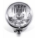 5¾" Faro Cromo H4 Bates Estilo Transparente p. Harley Suzuki Universal ECE