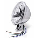 5¾" Faro Cromo H4 Bates Estilo Transparente p. Harley Suzuki Universal ECE