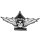 Aufkleber Totenkopf mit Flügel 10 x 5,5 cm Winged Ace Skull Sticker Decal