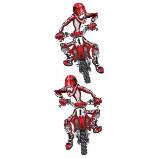 Adesivo-Set Enduro Rosso 11 x 6,5 cm Red Moto Cross Yamaha KTM Sticker Decal