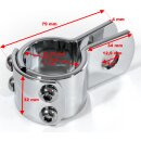 Befestigungsklemme 32mm Chrom Halterung 1¼" Harley Sturzbügel Fußrasten Lenker