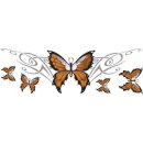 Aufkleber Set Schmetterling orange 20 x 6  cm Butterfly...