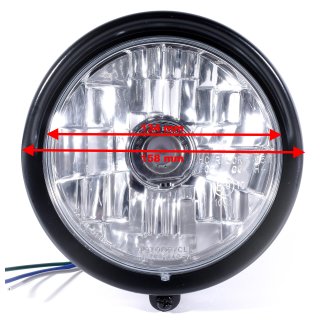 5¾ Zoll H4 Scheinwerfereinsatz Klarglas Universal - Für Harley Custom Motorrad