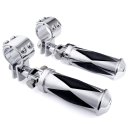 Diamond-style Crash bar footpegs 1-1/4&quot; for Harley...