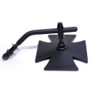 Black Iron Cross Mirror for Harley Davidson and Custombikes