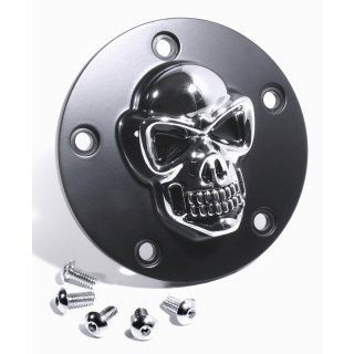 Timer Point Cover Skull 3D Black for Harley-Davidson Twin Cam 1999-2017 5-hole