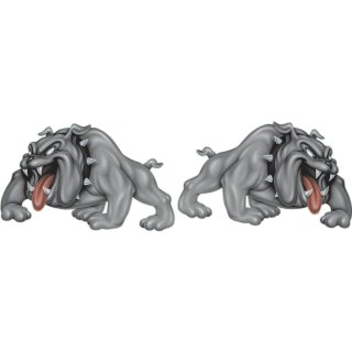 Aufkleber-Set Bulldogge Hund Pitbull 21 x 13 cm Links + Rechts Decal Sticker 