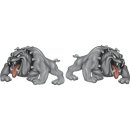 Adesivo-Set Bulldog Cane Pitbull 21 x 13 cm Sinistra +...