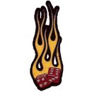 Patch Burning dice red gold 15 x 6 cm