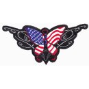 Aufn&auml;her Schmetterling Amerika Flagge 15 x 7 cm USA...