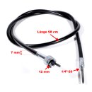 Tachowelle für Harley-Davidson 98cm Vorderrad 12mm Tacho-Anschluss schwarz 80-95