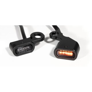 Mini LED Blinker Schwarz Lenkerarmatur für Harley Softail 96- Dyna 96- Sportster
