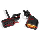 Mini LED Blinker Schwarz Lenkerarmatur für Harley...