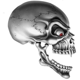 Aufkleber Totenkopf Auge rot rechts 7 x 7 cm Sticker Skull Right Red Eyes Decal