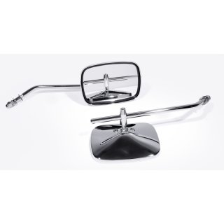 Rear Mirror Chrome fits Harley Davidson and Custombikes long stem Classic Style