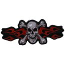 Toppa Fiamme teschio rosso 16 x 6 cm Flame Skull Patch