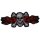  Patch Flames skull red 16 x 6 cm