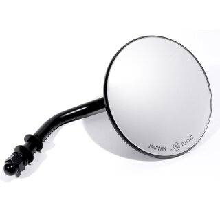 Round black classic small mirror with E-Mark for Harley-Davidson ECE