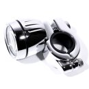 Chrome Metal Motorcycle Handlebar Clock 22-25mm Clamp for Harley Yamaha Cruiser