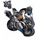 Autocollant-Set Streetfighter Moto Noir 15 x 13 cm Endo...