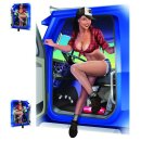 Aufkleber-Set LKW-Fahrerin Pin Up Girl Blau 16 x 12 cm...