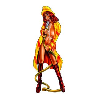 Sticker Sexy Pin Up Girl Fire Babe 20 x 6 cm Decal