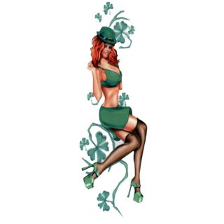 Aufkleber Irisches Pin Up Girl 20 x 6 cm Sexy Irish Lass Sticker Decal 