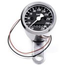 Mini-Tacho 48mm Chrom Schwarz 2:1 für Harley Suzuki Yamaha Kawasaki Universal HD
