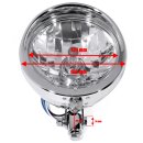 5¾" Faro Cromo H4 Scanalato trasparente per Harley-Davidson Universale Omologato