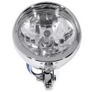 5¾" Faro Cromo H4 Scanalato trasparente per Harley-Davidson Universale Omologato