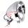 5¾" Faro Cromo H4 Scanalato trasparente per Harley-Davidson Universale Omologato