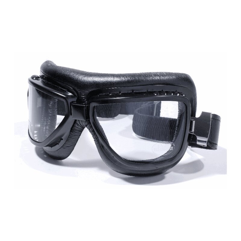 Gafas Protectoras Tipo Aviador Steampunk Negras Cromadas Para Motociclista - Estilo Retro Colección