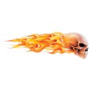 Aufkleber Flammen Totenkopf Rechts Airbrush XL 41 x 13 cm Flaming Skull Right 