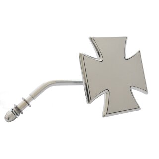 ESPEJO Metálica MALTESA Intersección Hierro cruzar CROMO PARA HD Harley Chopper