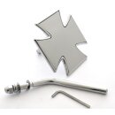 ESPEJO Metálica MALTESA Intersección Hierro cruzar CROMO PARA HD Harley Chopper