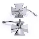 Chromed Iron Cross Mirror fits Harley Davidson and...