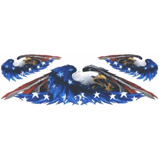 Aufkleber-Set Adler Airbrush 21 x 5,5 cm USA Eagle Feathered Sticker Decal 