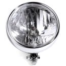 6½" Headlight Chrome H4 Clear Lens Fat Boy Style Universal for Harley-Davdson