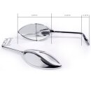 SPECCHIETTO SET CROMO GATTO OCCHIO PER GIAPPONESE 10mm Suzuki Honda chopper