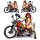 Aufkleber-Set Teufels Motorrad Braut 14 x 11 cm Chopper Devil Biker Chick Sexy