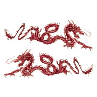 Adesivo Set Drago rosso 9 x 3 cm Sticker Red Dragons Decal