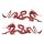 Aufkleber-Set Rote Drachen 9 x 3 cm Helm Left + Right Red Dragons Decal Sticker 