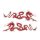 Adesivo Set Drago rosso 9 x 3 cm Sticker Red Dragons Decal