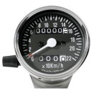 Mini Speedometer 60mm Chrome Black 2:1 for Harley Suzuki Honda Yamaha Universal