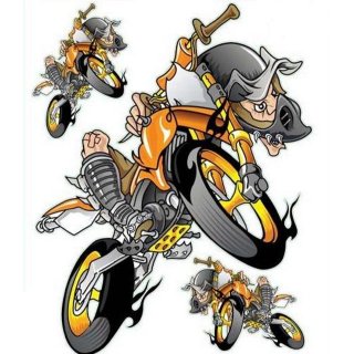 Aufkleber-Set Irre auf Enduro Orange 17 x 14 cm Air Motocross Helm Sticker Decal